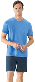 Mey Pyjama kurz Micro Blue