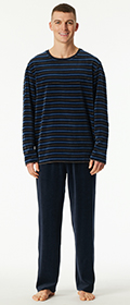 Schiesser Schlafanzug lang Velour Casual Nightwear